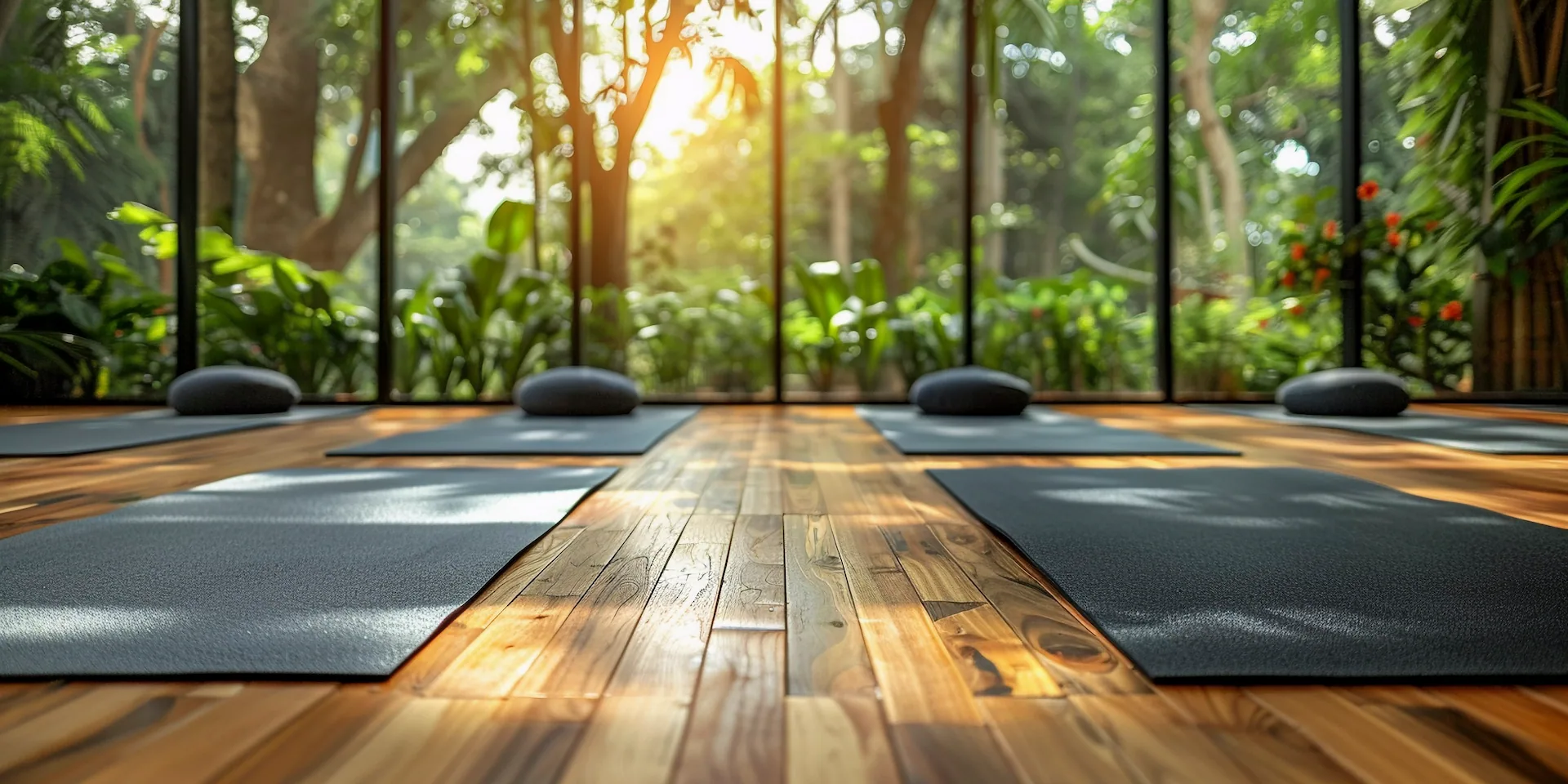 yoga salle sportive parquet bois