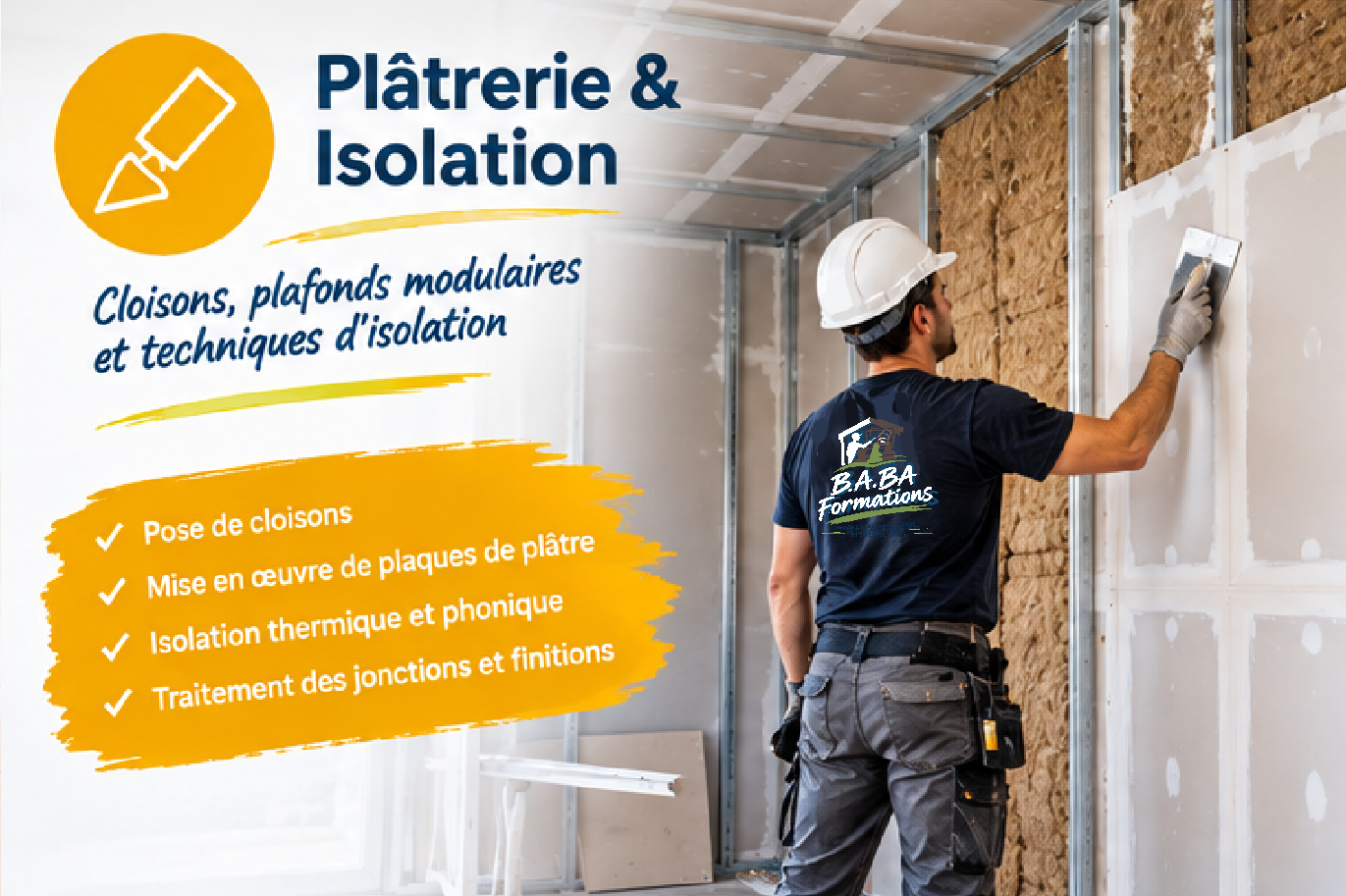 Formation Platrerie BABA alt : Formation bâtiment & transmission de savoir-faire CRAB SO"